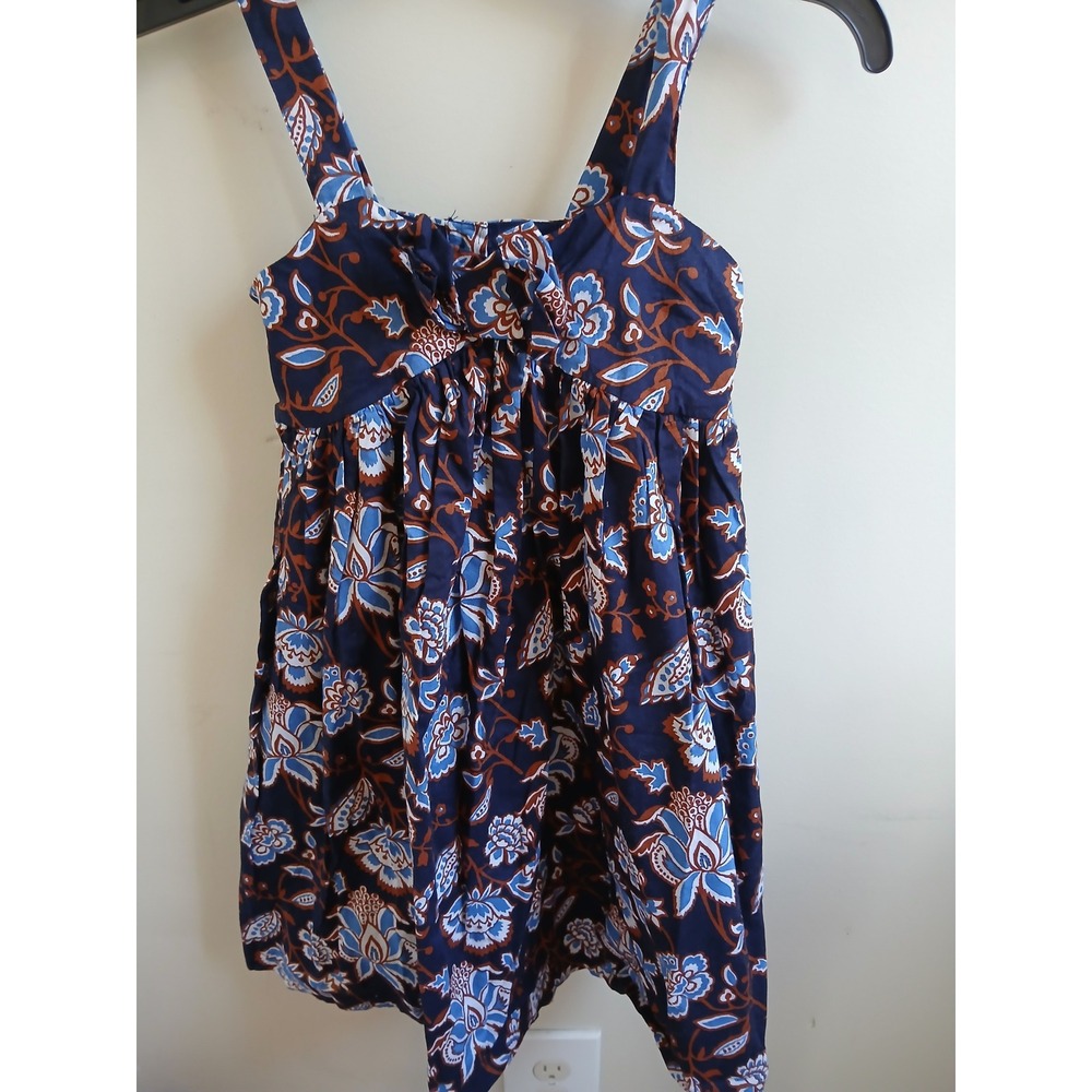 NWT Janie and Jack Girls Blue Floral Dress Size 8 Cotton